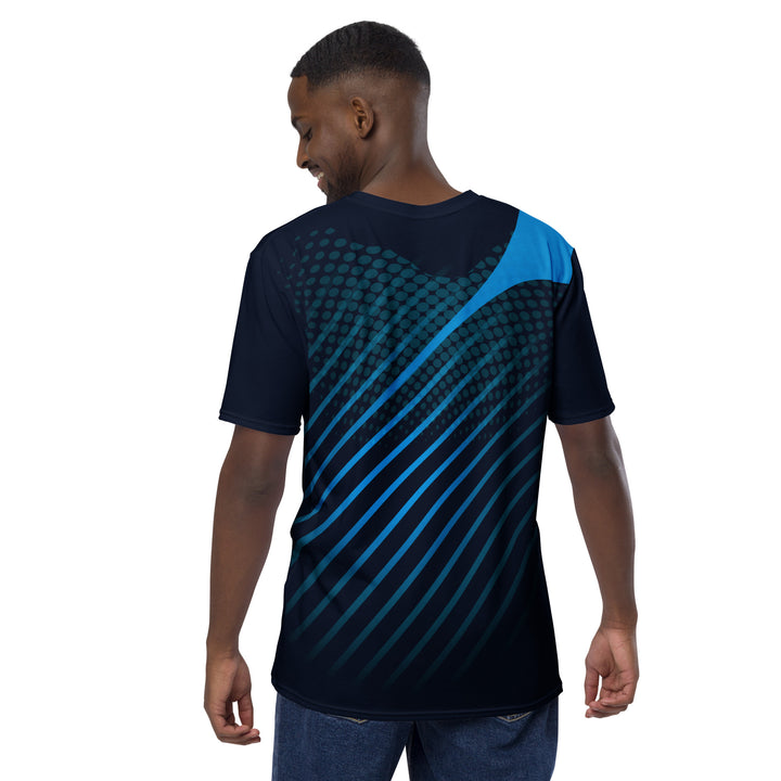 Premium Men's Jersey - Black-Blue Stripes