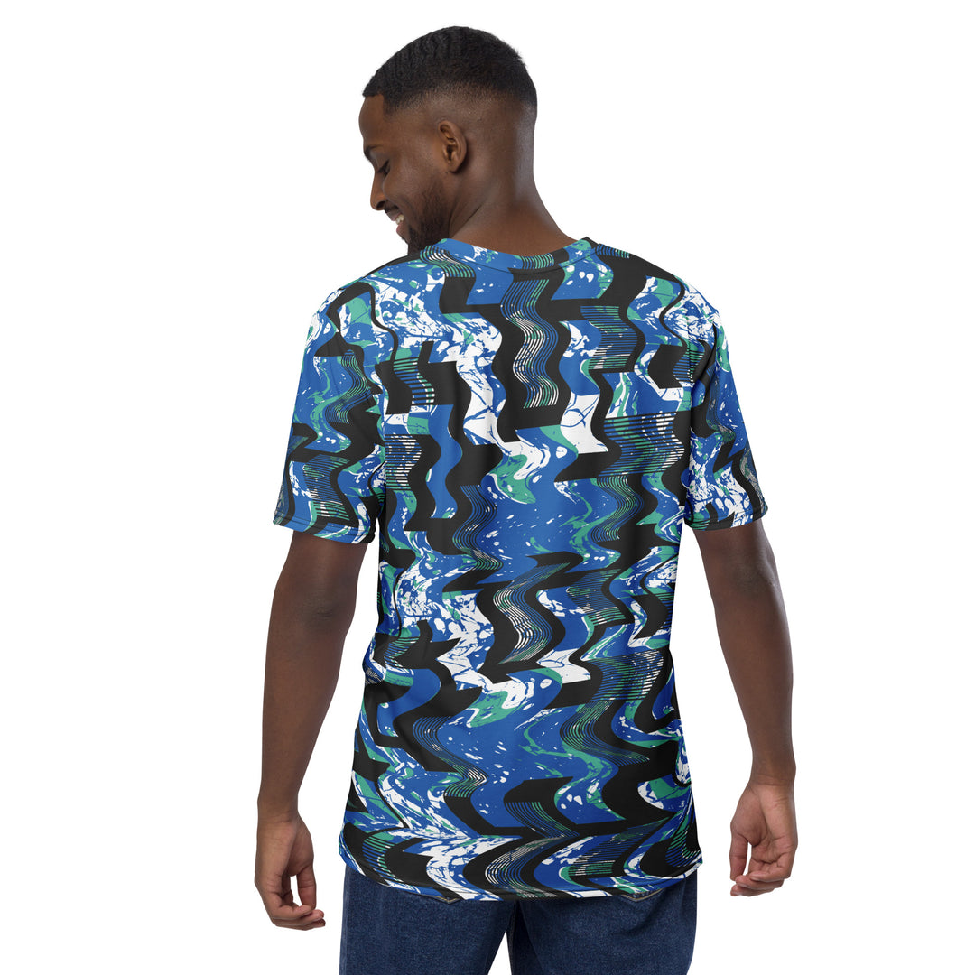 Premium Men's Jersey - Blue-Black Waves