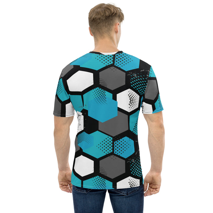 Premium Men's Jersey - Blue-Grey Hexagon