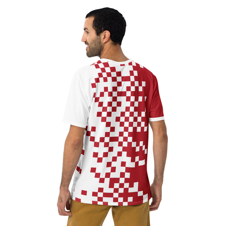 Premium Men's Jersey - Red-White Pixel