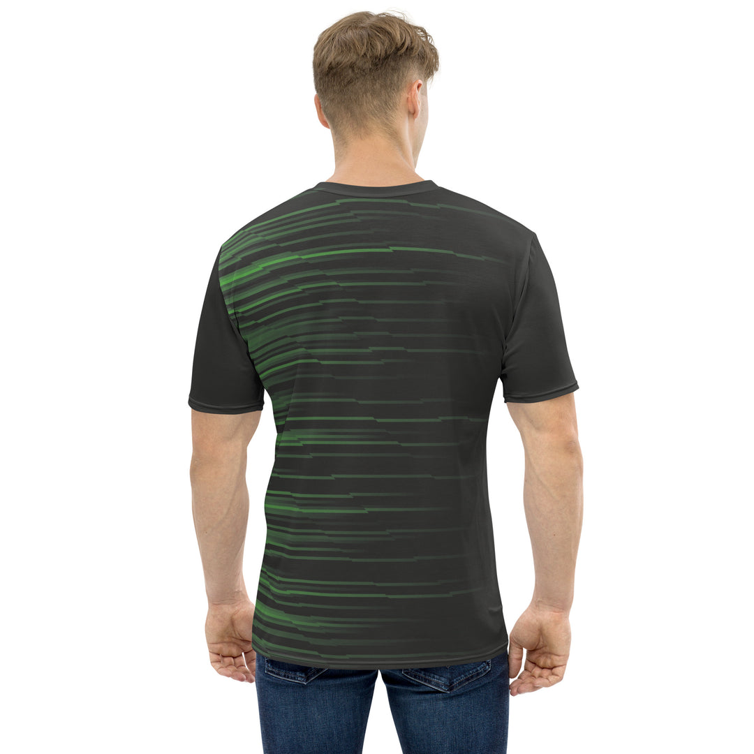 Premium Men's Jersey - Black-Green Thread