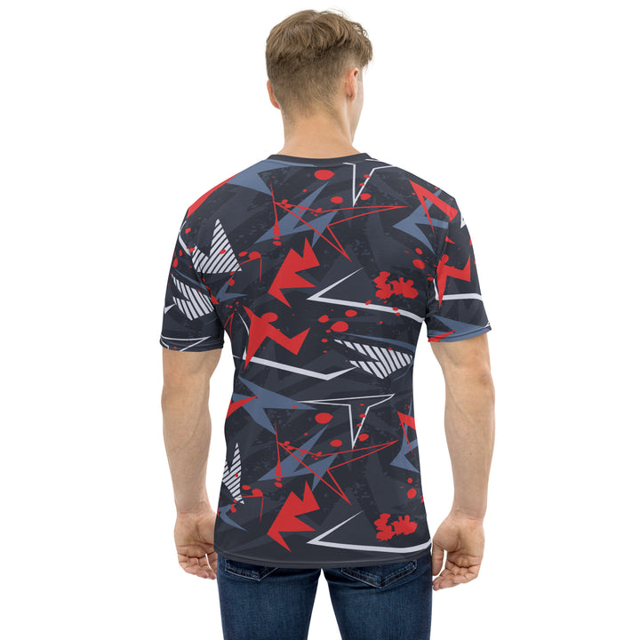 Premium Men's Jersey - Black-Red Abstract