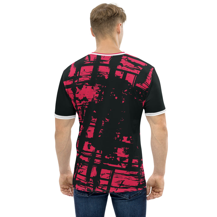 Premium Men's Jersey - Red-Black Grunge