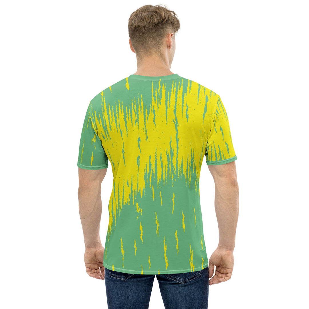 Premium Men's Jersey - Yellow-Green Flame