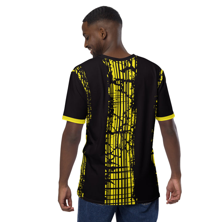 Premium Men's Jersey - Black-Yellow Bar