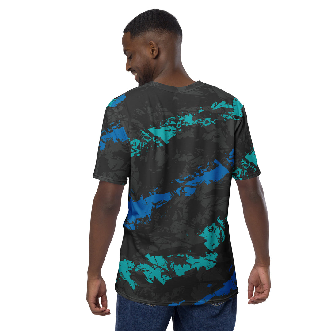 Premium Men's Jersey - Black-Blue Paint