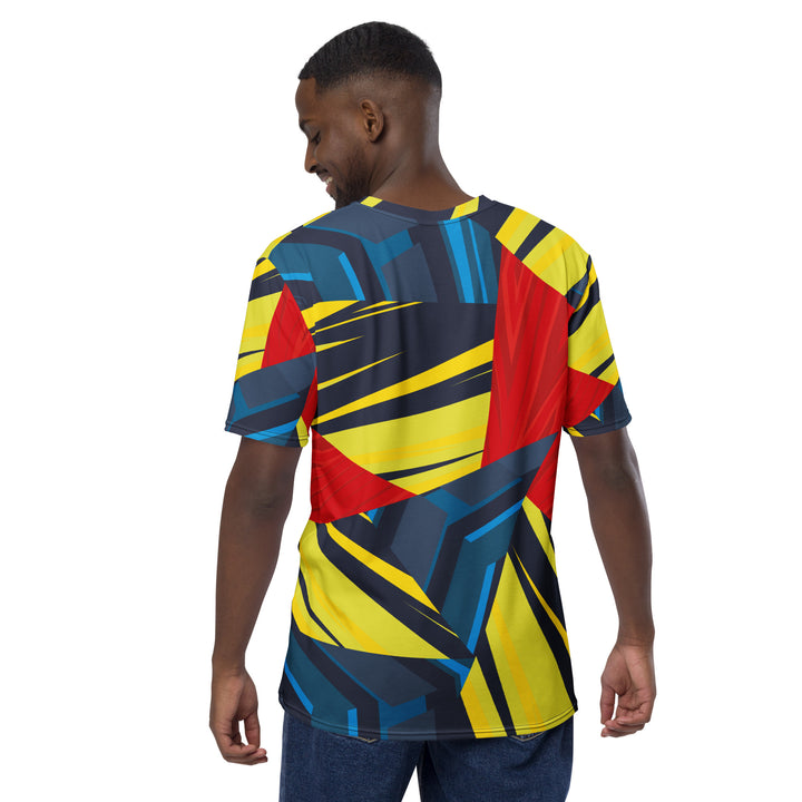 Premium Men's Jersey - Blue-Yellow Geometric