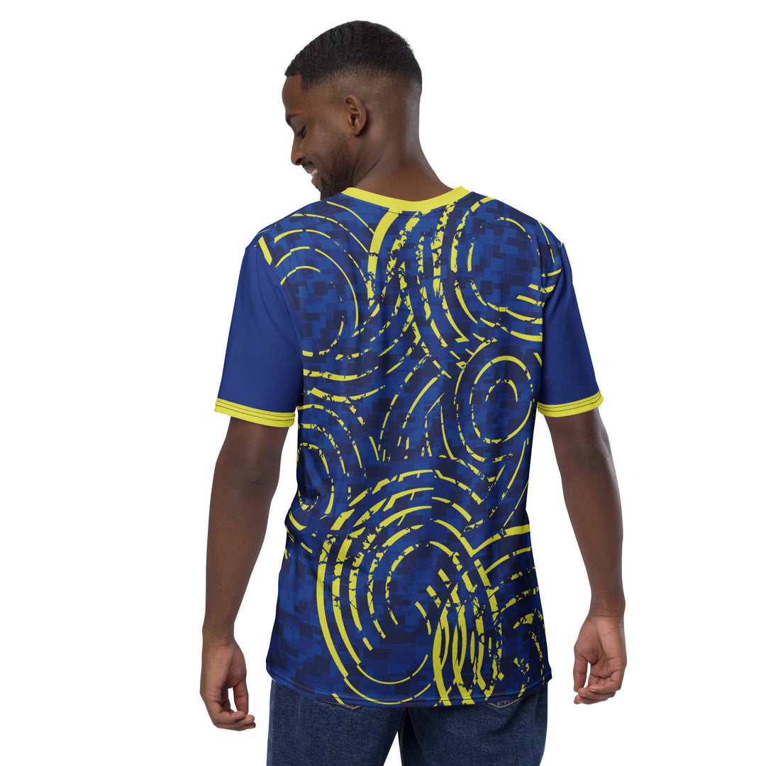 Premium Men's Jersey - Blue-Yellow Spin