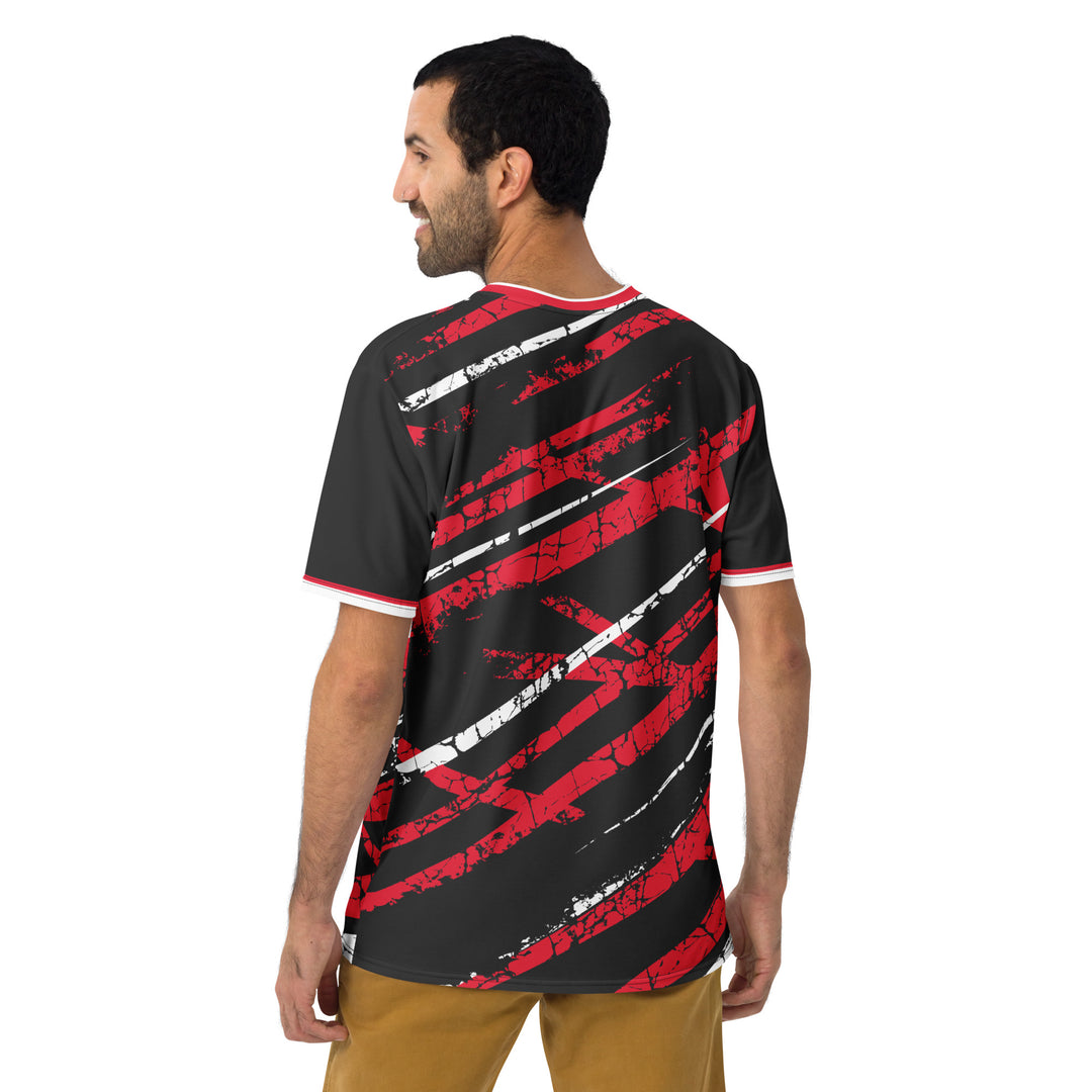 Premium Men's Jersey - Black-Red Torn