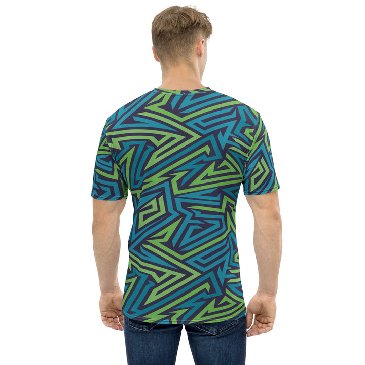 Premium Men's Jersey - Green-Blue Jagged