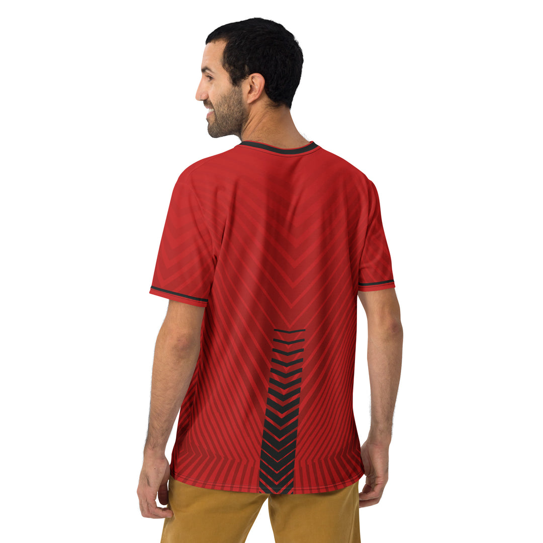 Premium Men's Jersey - Red-Black Stripe