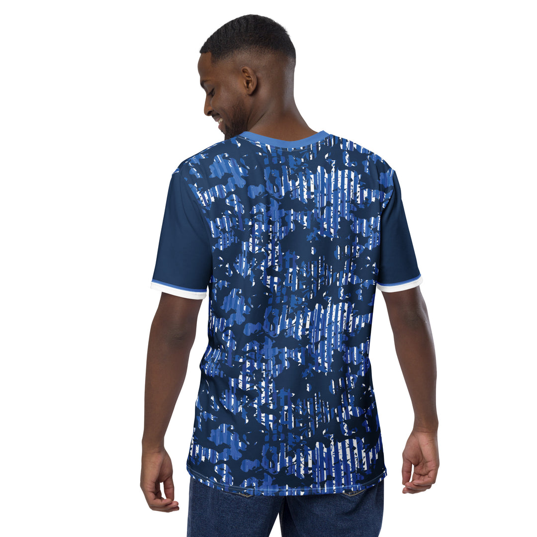 Premium Men's Jersey - Blue-White Camouflage