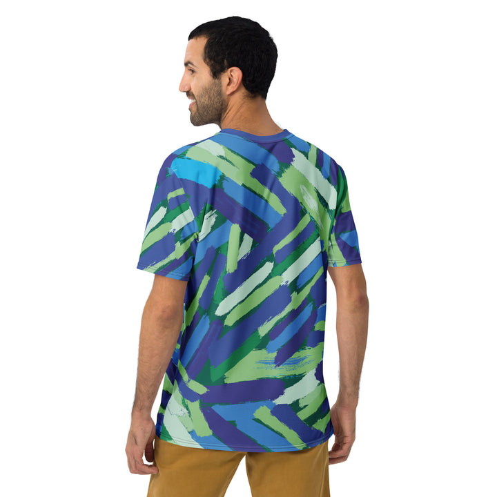 Premium Men's Jersey - Blue-Green Brush