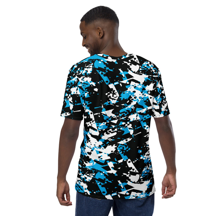 Premium Men's Jersey - Black-Blue Blocks