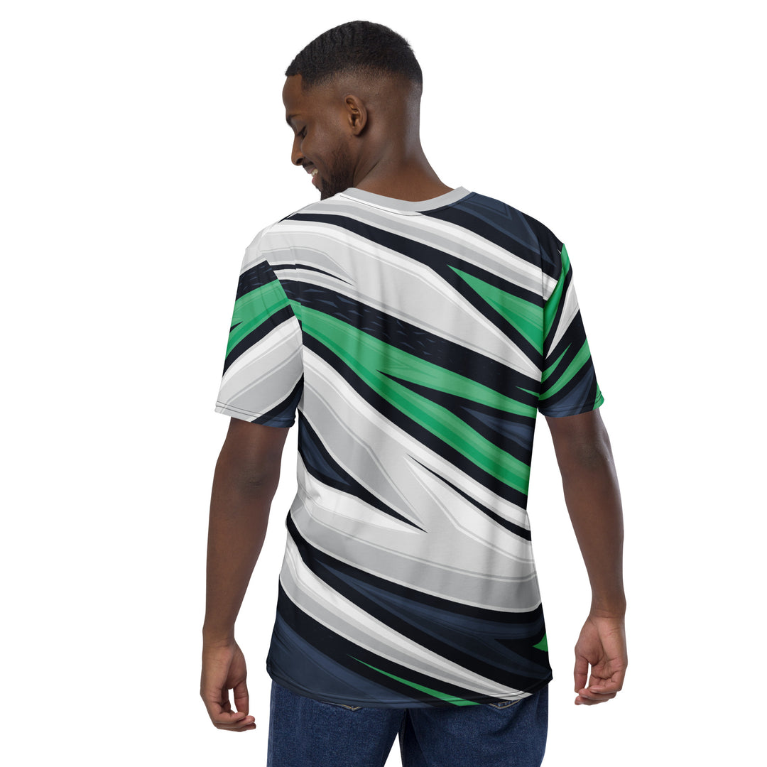 Premium Men's Jersey - White-Green Stick