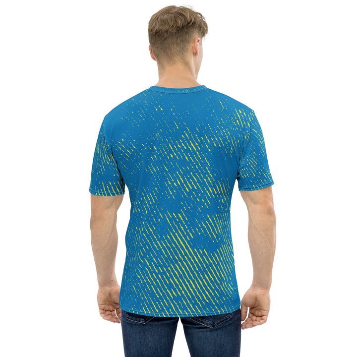 Premium Men's Jersey - Blue-Yellow Grunge