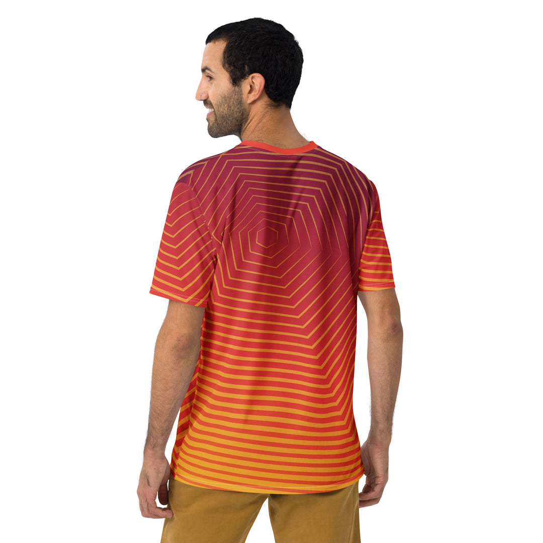 Premium Men's Jersey - Red-Yellow Hexagon