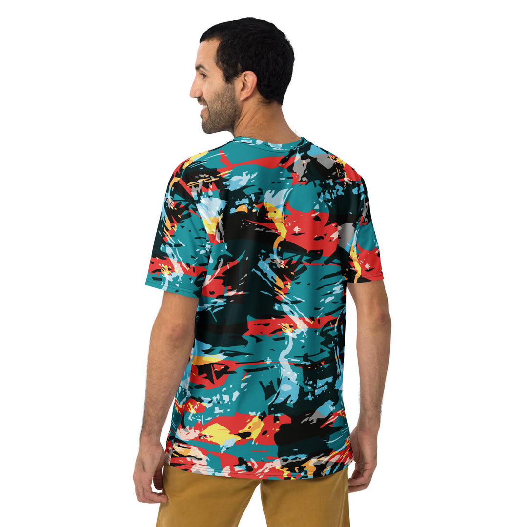 Premium Men's Jersey - Turquoise-Red Jungle