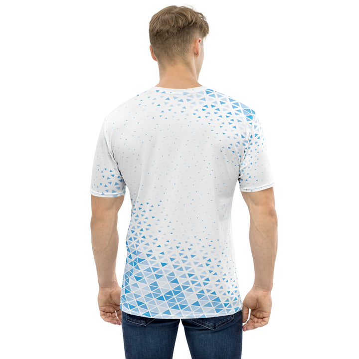 Premium Men's Jersey - White-Blue Triangle