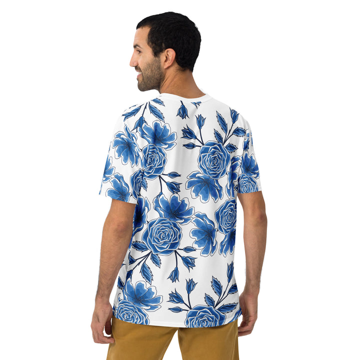 Premium Men's Jersey - White-Blue Rose