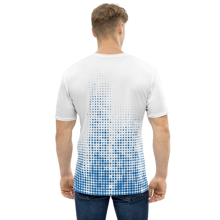 Premium Men's Jersey - White-Blue Halftone