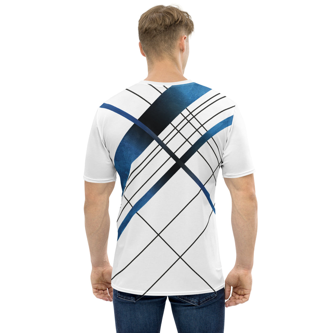 Premium Men's Jersey - White-Blue Abstract