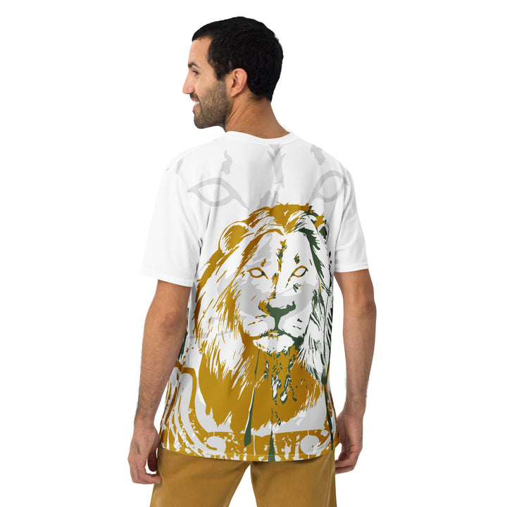 Premium Men's Jersey - White-Yellow Lion