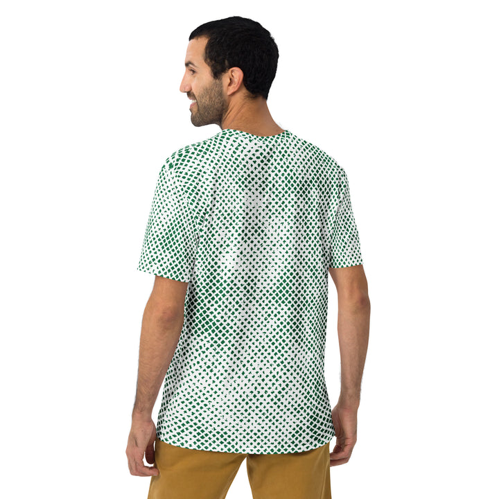 Premium Men's Jersey - White-Green Grid