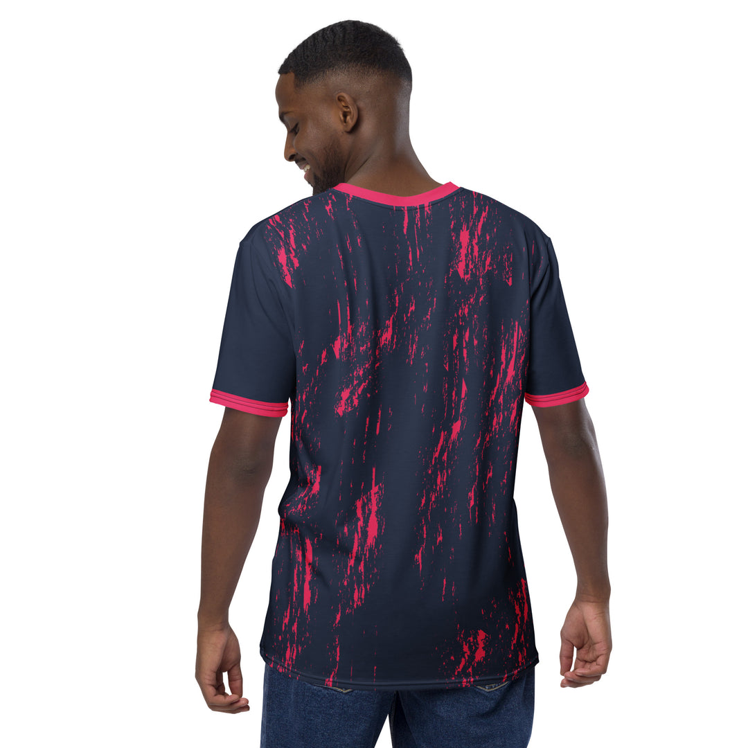 Premium Men's Jersey - Blue-Pink Ash