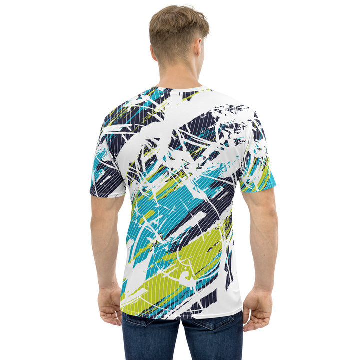 Premium Men's Jersey - White-Green Curve