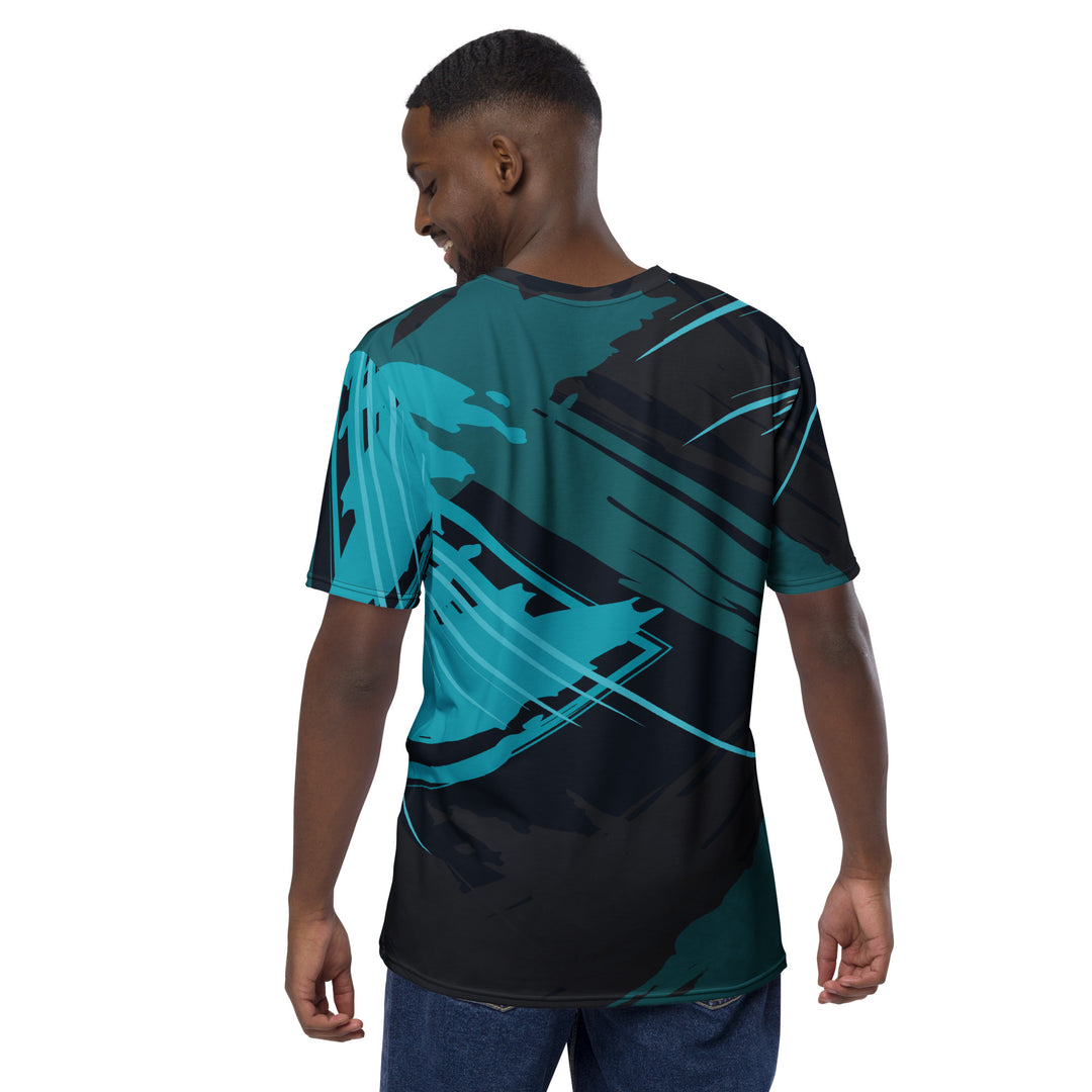 Premium Men's Jersey - Black-Turquoise Screen