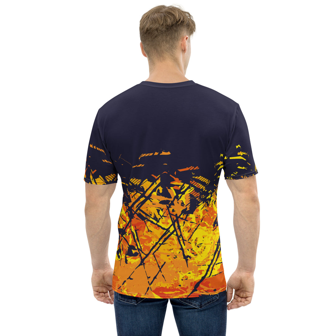 Premium Men's Jersey - Blue-Orange Fire