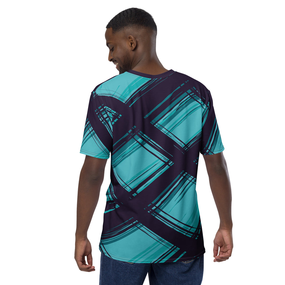 Premium Men's Jersey - Black-Turquoise Panel