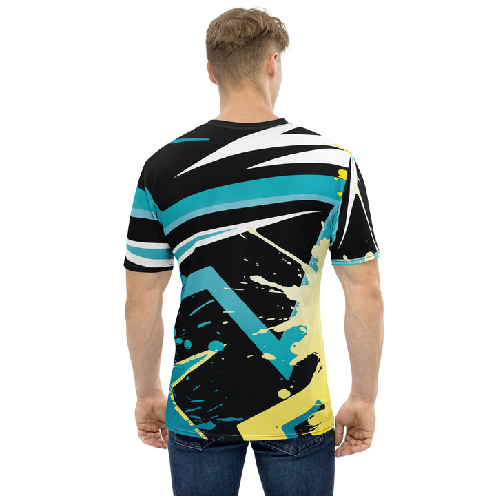 Premium Men's Jersey - Black-Turquoise Splash