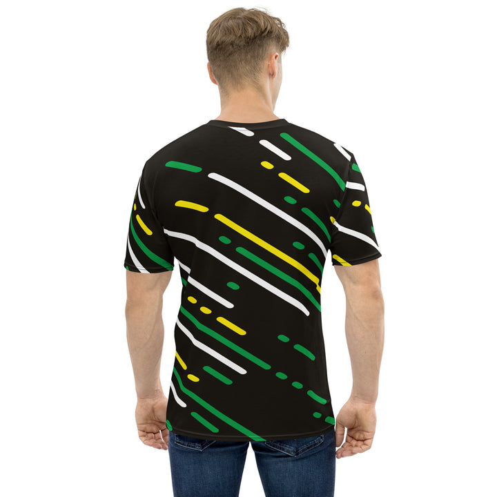 Premium Men's Jersey - Black-Green Lines