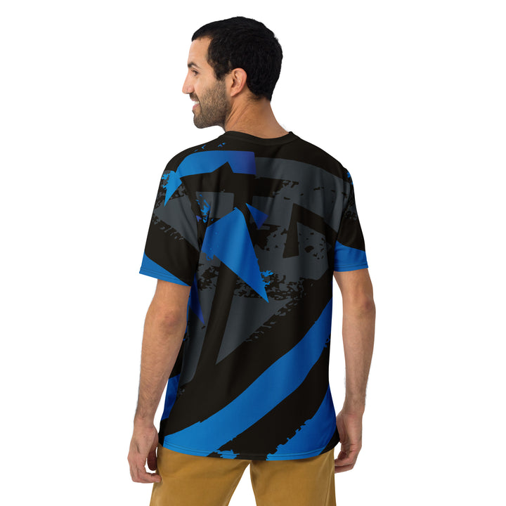 Premium Men's Jersey - Black-Blue Gradient