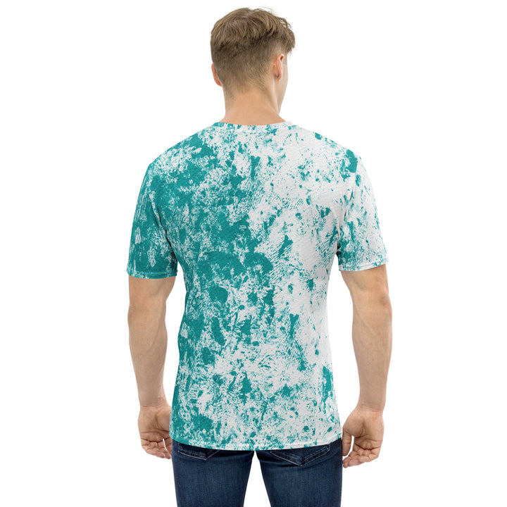 Premium Men's Jersey - White-Turquoise Paint