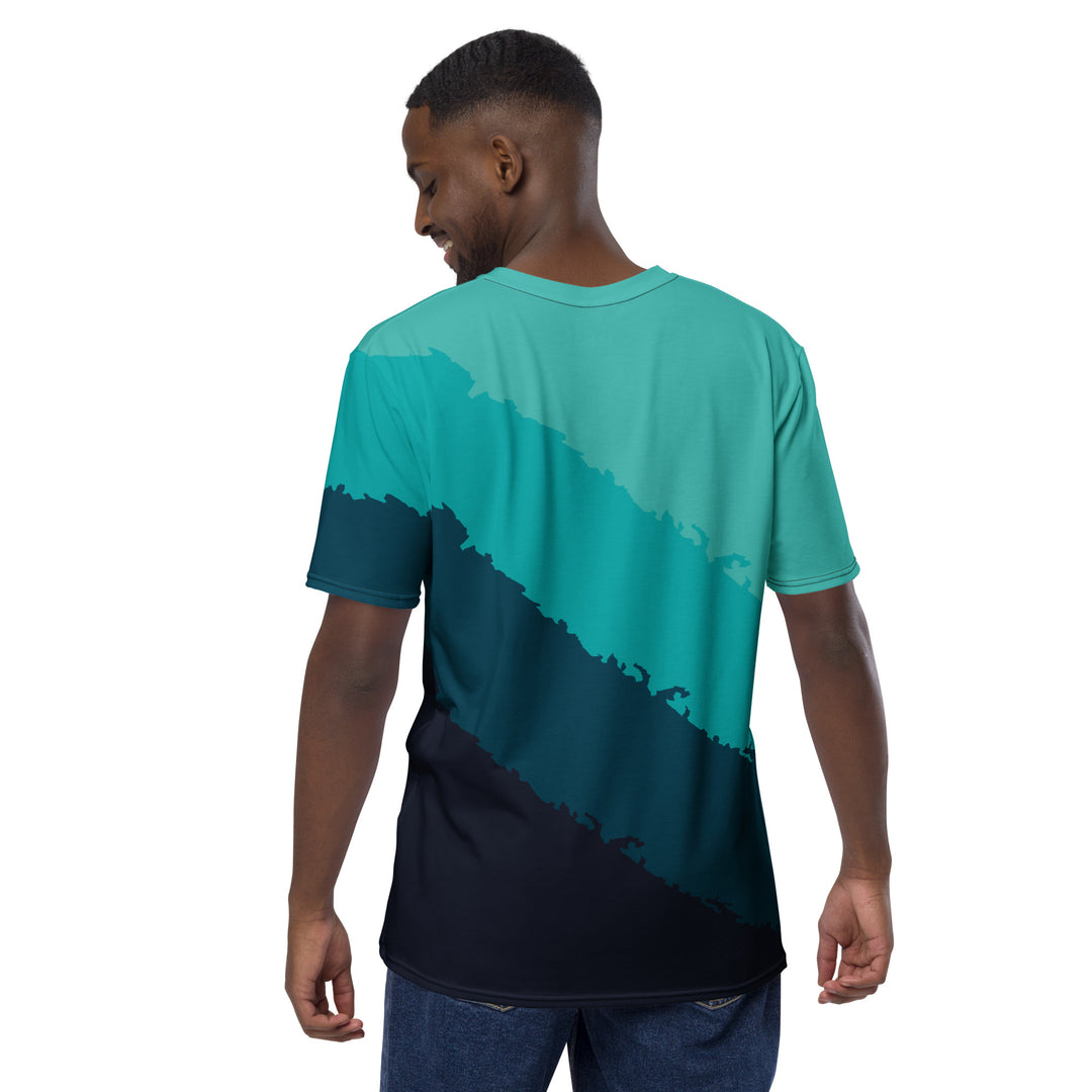 Premium Men's Jersey - Black-Turquoise Gradient