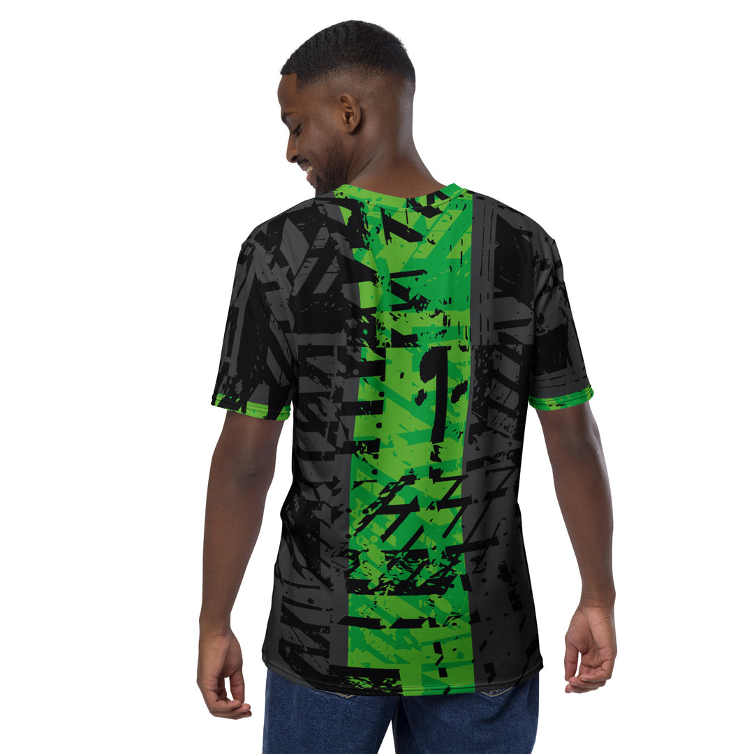 Premium Men's Jersey - Black-Green Bar