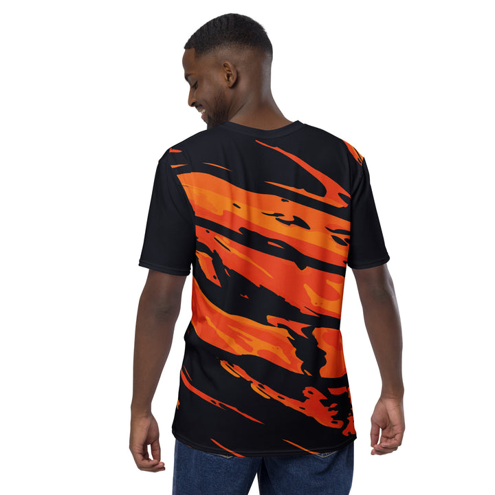 Premium Men's Jersey - Black-Orange Angle