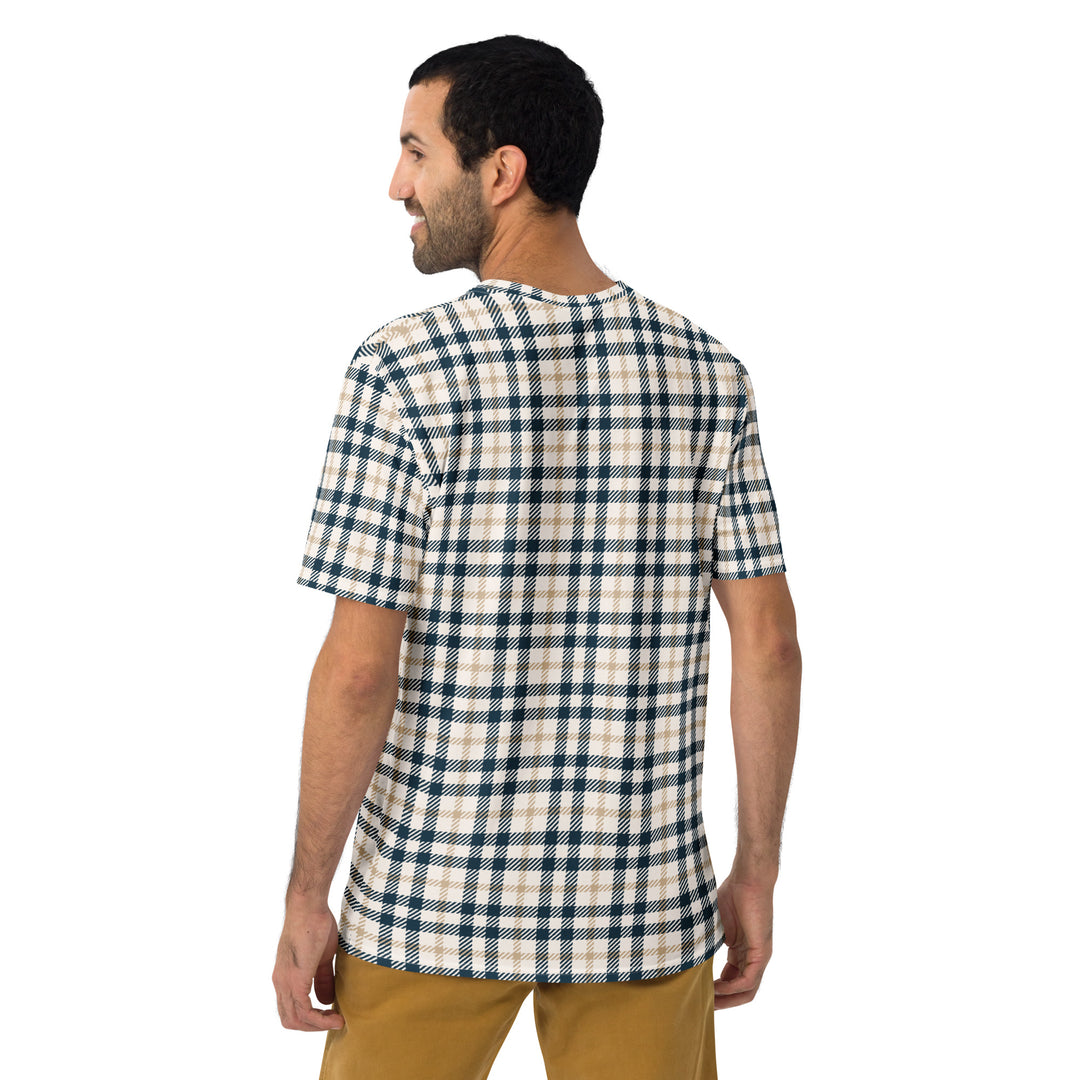 Premium Men's Jersey - Beige-Blue Lattice