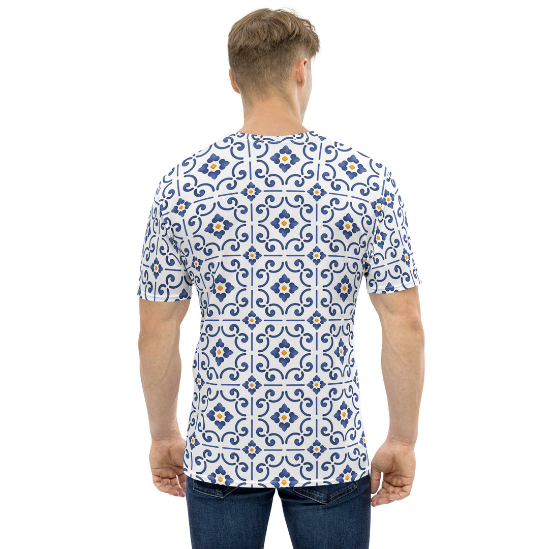 Premium Men's Jersey - White-Blue Tiles