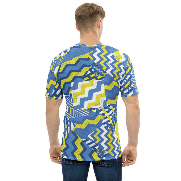 Premium Men's Jersey - Blue-Yellow Shake