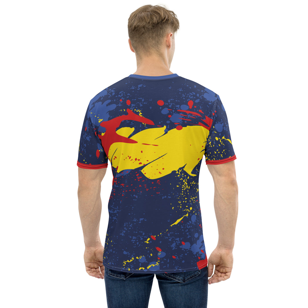 Premium Men's Jersey - Blue-Yellow Splash