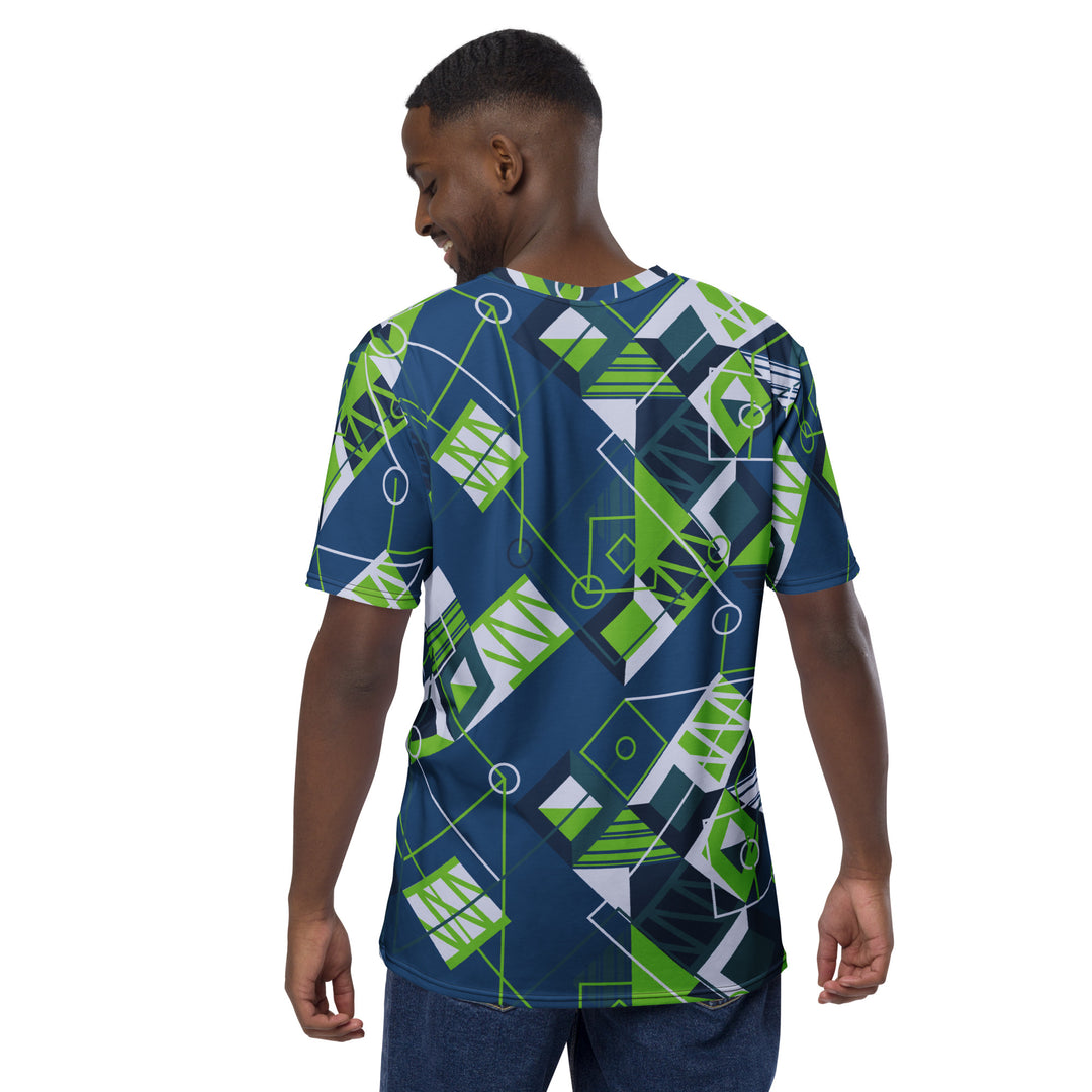 Premium Men's Jersey - Blue-Green Doodle