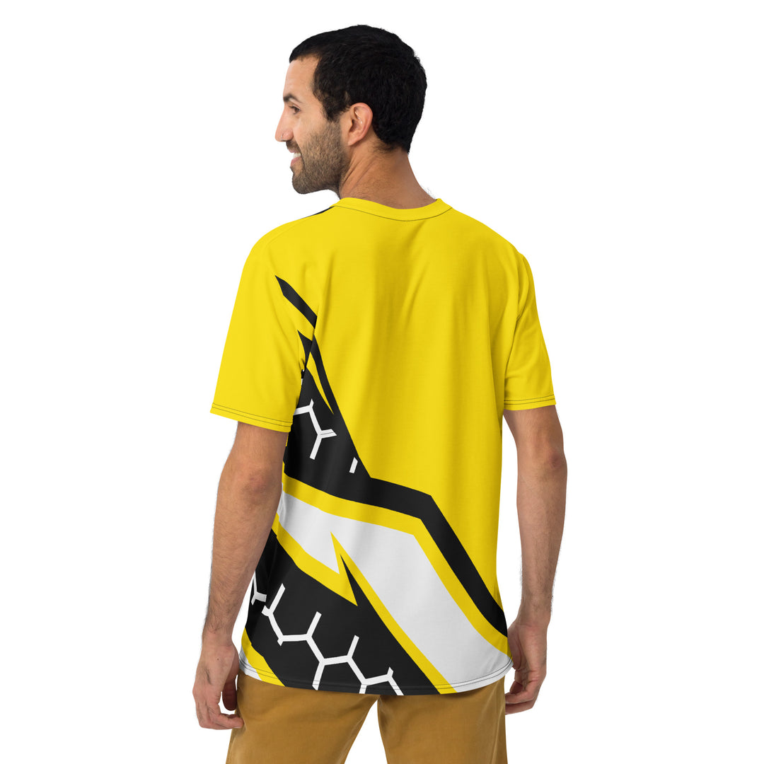 Premium Men's Jersey - Black-Yellow Hexagon