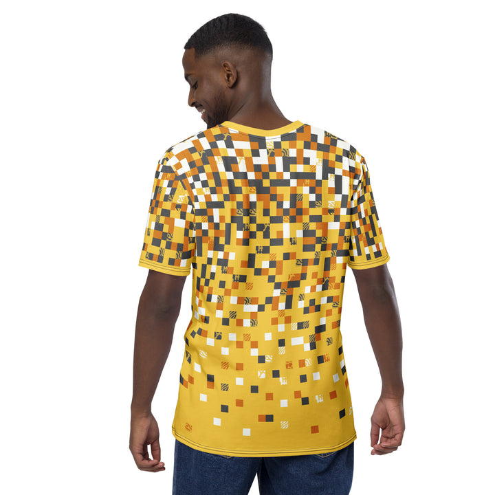 Premium Men's Jersey - Yellow-Grey Pixel