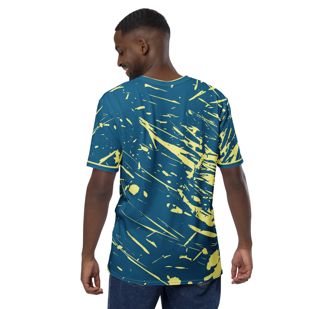 Premium Men's Jersey - Blue-Yellow Splatter