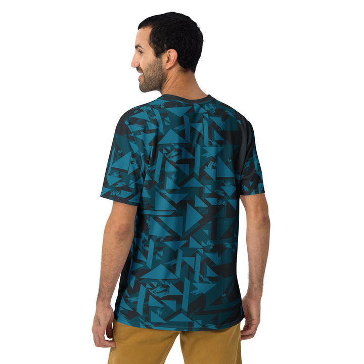 Premium Men's Jersey - Turquoise-Black Triangle