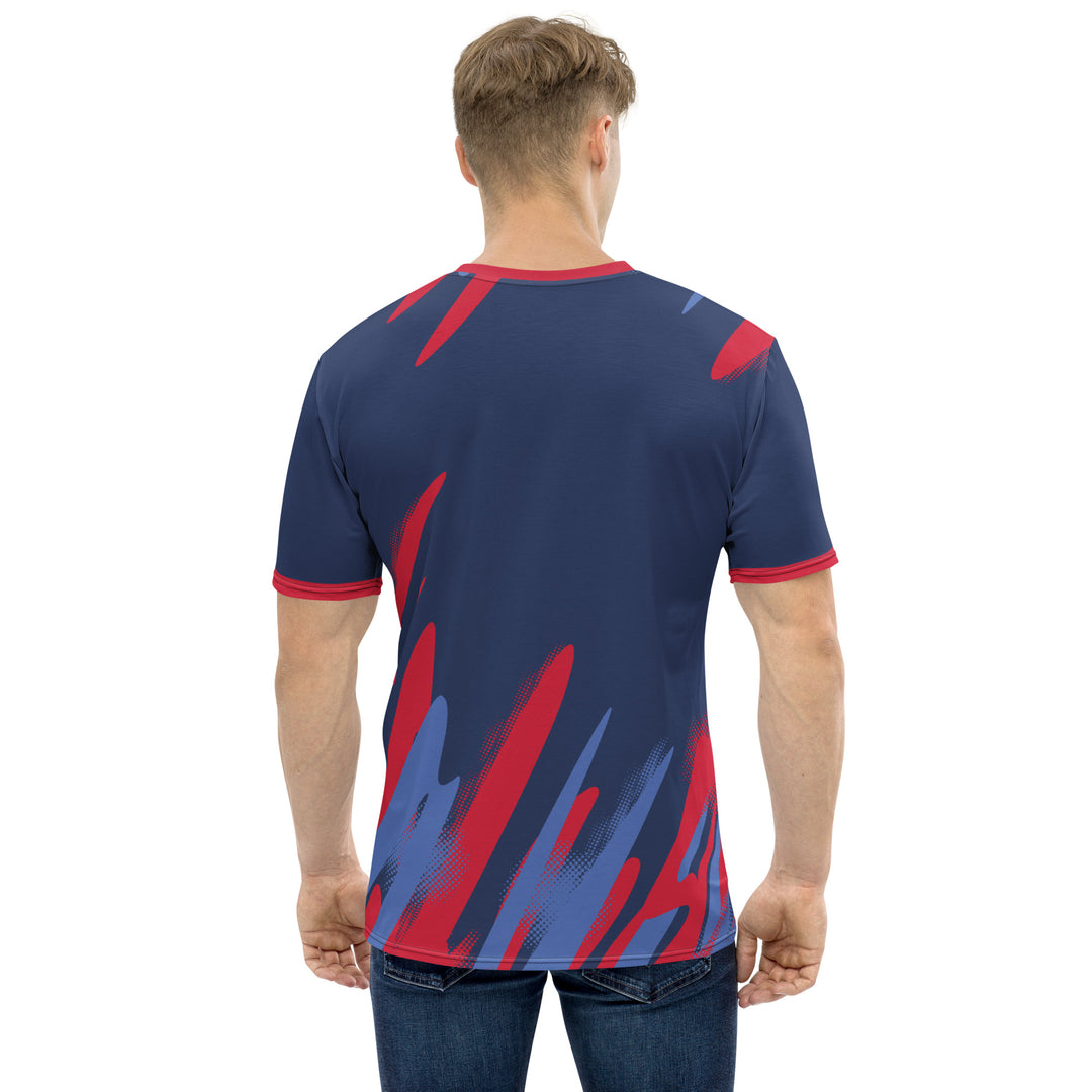 Premium Men's Jersey - Blue-Red Sketch